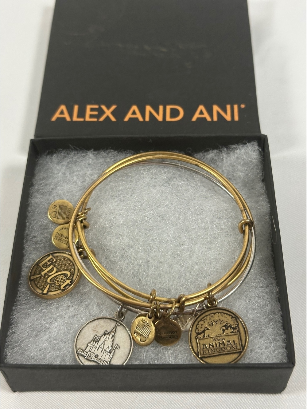 Alex and Ani Disney Animal and Magic Kingdom Epcot Park Bangle Bracelets Set
